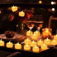 24 Pack Battery Operated Flameless Led Tea Lights Candles,Last 200H+,Flickering Electric Candles Tealights for Wedding,Halloween,Christmas