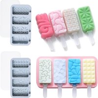 Popsicle Mold Set 4 Pieces Homemade Silicone Popsicle Maker Easy Release Ice Cream Molds Reusable
