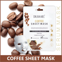 DR.RASHEL Coffee Face Sheet Mask With Serum For Women and Men | All Skin Types | Soft and Healthy Skin | Deep Cleansing & Oil Control | Repairing & Nourishment | Soothing And Hydrating | Paraben Free