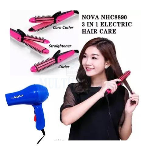 Buy Original Nova 3 in 1 Hair Iron With Hair Dryer for best price, Sri Lanka