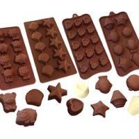 4 pcs Cake Decor Mini 15 Shape Chocolate Mould, Silicone Molds for Chocolate, Chocolate Silicone Moulds, Silicon Brown Chocolate Moulds
