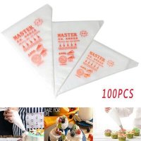 100 Pcs Pack Medium Size Disposable Piping Bag Icing Fondant Cake Cream Decorating Pastry Tip Tool