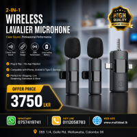 K15 3 in 1 Dual Microphone Type C | iPhone Lightning | 3.5mm Audio Jack Transmission Wireless Microphone