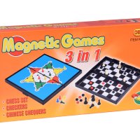 Game set 3in1 chess checkers Chinese MAGNETIC strategic NO:3832