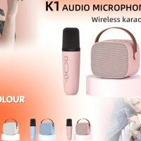 New Portable Bluetooth Speaker with Microphone Portable K-song Family Party KTV Outdoor Camping Wireless Bluetooth Mobile Speaker,Support TF/AUX/U-disk/Radio