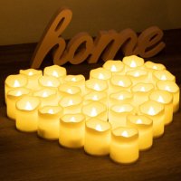 12Pcs LED Flameless Candles Light, Baytion Battery Operated Tea Lights, Warm Yellow Candles