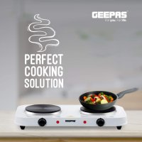 Geepas 2000W Double Hot Plate for Flexible & Precise Table Top Cooking – 2 Ring Hobs with Cast Iron Heating Plates 