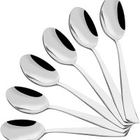 Stainless Steel Set of 6 Pcs Tea Spoons for Home and Kitchen, Silverware Tea Spoon, Size 12cm X 5cm High Quality