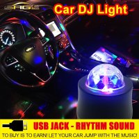 Car LED Music Lights DJ Mini RGB 18w LED MP3 Club Disco Party Crystal Magic Ball Stage Effect Rotating Bulb With USB Interface
