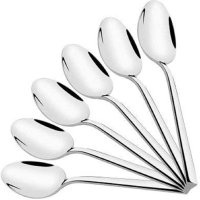 Dinner Spoons Set of 6, E-far 7.9 Inch Stainless Steel Soup Spoons Tablespoons for Home