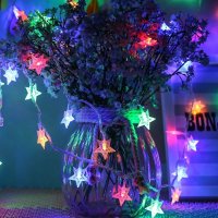 20 Star/Snowflake String Lights, Battery Operated LED Star Lights, Decorative Stars for Wedding, Holidays, Indoor or Outdoor