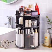 Makeup Organizer 360-Degree Rotating Plastic Adjustable Multi-Function Cosmetic Storage Box, Large Capacity For Cosmetics and Accessories