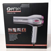 Gemei GM-1786 Professional Hair Dryer 2000W Blow Dryer with Air Concentrator Speed & Heat Settings for Fast Drying & Frizz-Free Styling