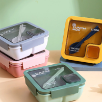 suidie 1100ML Lunch Box Dust-proof Lid Compartment Design Students Portable Bento Case with Spoon Chopsticks Daily Use