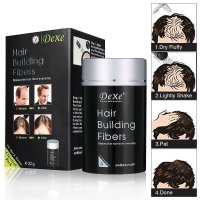 Dexe Black Colored Hair Building Fibers - Thickening Fiber for Women and Men - Hair Loss Concealer Powder for Thicker - 22g