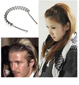 Buy RICH AND FAMOUS Black Metal Abhishek Bachchan and David Beckham Style  Inspired Zigzag Wavy Hairband for Men and Women for best price, Sri Lanka