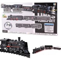 Train Set - Rail King - 19pcs Set - Large Size - Battery Operated Toy Train With Track