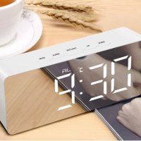 LED Mirror Alarm Clock, Digital Clock 12/24 Hour System Time Memory Function for Home for Bedside Bedroom