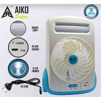 Aiko Super Mini Rechargeable Portable Fan with 0.5W Torch