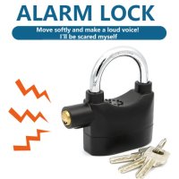 110 DBA Black Security Anti Theft Siren Aluminum Alloy Alarm Padlock With 110 DB for Bike Motor Warehouse