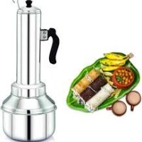 Puttu Kudam Premium Stainless Steel Puttu Kudam Chirattaa Puttu Maker with Steamer Plate, Puttu Vessel, Puttu Maker Pressure Cooker, Puttu Maker Steel, Silver, Make in India