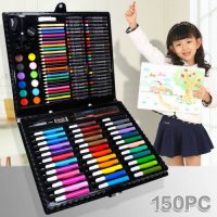  150 Piece Deluxe Art Set, Artist Drawing& Painting Set, Art Supplies with Plastic Case, Professional Art Kit for Kids, 