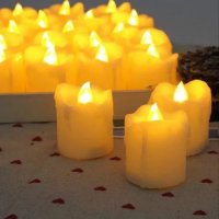 Warm Light Pillar Smokeless led Candle 24 Piece