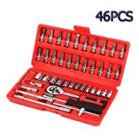 46 Pcs Car Repair Multi-Purpose Wrenches Socket Combination Tool Set Key Wrench Set of Tools Wrench Set Repair Tools with Box