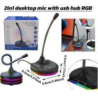 2 in 1 USB Multi-function Microphone RGB Light Built-in Sound Card
